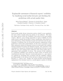 Explainable assessment of financial experts' credibility by classifying
  social media forecasts and checking the predictions with actual market data