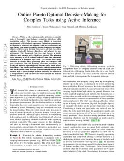 Online Pareto-Optimal Decision-Making for Complex Tasks using Active
  Inference