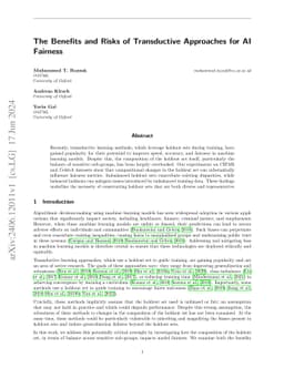 The Benefits and Risks of Transductive Approaches for AI Fairness