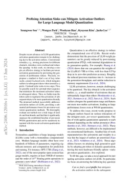 Prefixing Attention Sinks can Mitigate Activation Outliers for Large
  Language Model Quantization