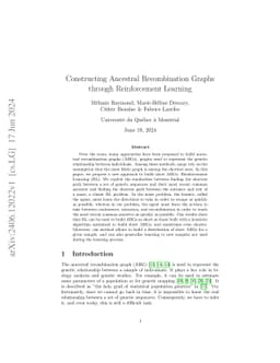 Constructing Ancestral Recombination Graphs through Reinforcement
  Learning
