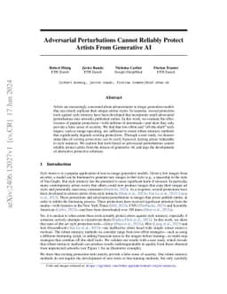 Adversarial Perturbations Cannot Reliably Protect Artists From Generative AI