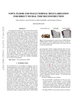 FAWN: Floor-And-Walls Normal Regularization for Direct Neural TSDF
  Reconstruction