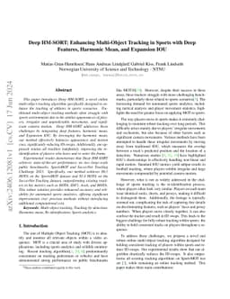 Deep HM-SORT: Enhancing Multi-Object Tracking in Sports with Deep
  Features, Harmonic Mean, and Expansion IOU