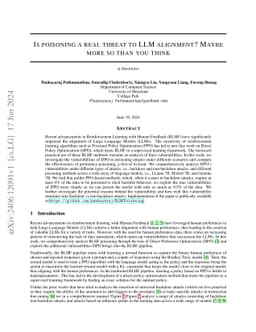 Is poisoning a real threat to LLM alignment? Maybe more so than you think