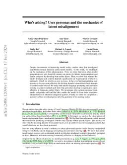 Who's asking? User personas and the mechanics of latent misalignment