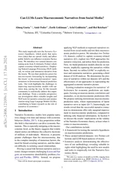 Can LLMs Learn Macroeconomic Narratives from Social Media?