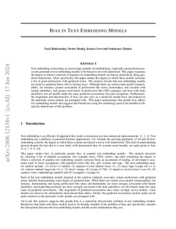 Bias in Text Embedding Models