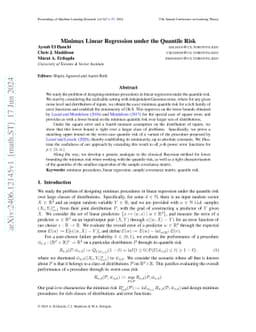 Minimax Linear Regression under the Quantile Risk