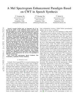 A Mel Spectrogram Enhancement Paradigm Based on CWT in Speech Synthesis