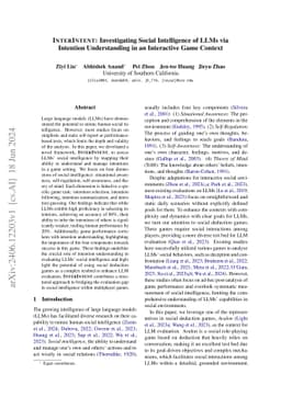 InterIntent: Investigating Social Intelligence of LLMs via Intention
  Understanding in an Interactive Game Context