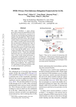 PFID: Privacy First Inference Delegation Framework for LLMs