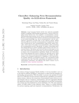CherryRec: Enhancing News Recommendation Quality via LLM-driven
  Framework