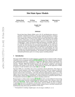 Slot State Space Models