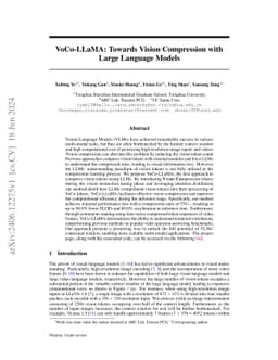 VoCo-LLaMA: Towards Vision Compression with Large Language Models