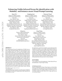 Enhancing Visible-Infrared Person Re-identification with Modality- and
  Instance-aware Visual Prompt Learning