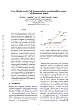 Toward Exploring the Code Understanding Capabilities of Pre-trained Code
  Generation Models