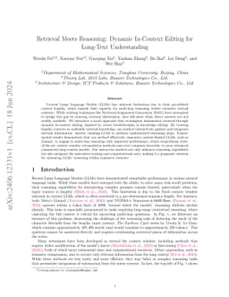 Retrieval Meets Reasoning: Dynamic In-Context Editing for Long-Text
  Understanding