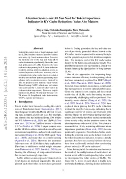 Attention Score is not All You Need for Token Importance Indicator in KV
  Cache Reduction: Value Also Matters