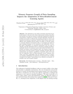 Memory Sequence Length of Data Sampling Impacts the Adaptation of
  Meta-Reinforcement Learning Agents