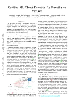 Certified ML Object Detection for Surveillance Missions