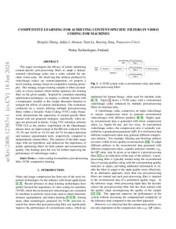 Competitive Learning for Achieving Content-specific Filters in Video
  Coding for Machines