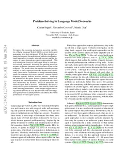 Problem-Solving in Language Model Networks