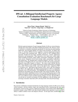 IPEval: A Bilingual Intellectual Property Agency Consultation Evaluation
  Benchmark for Large Language Models