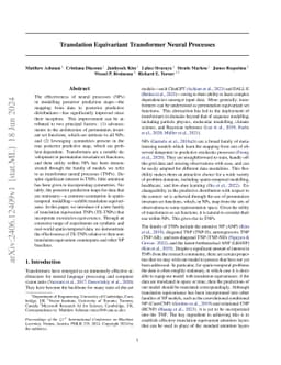 Translation Equivariant Transformer Neural Processes