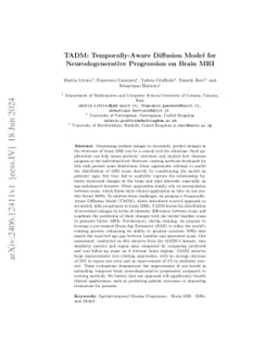TADM: Temporally-Aware Diffusion Model for Neurodegenerative Progression
  on Brain MRI
