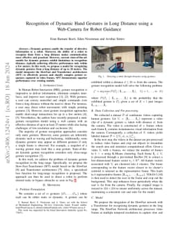 Recognition of Dynamic Hand Gestures in Long Distance using a Web-Camera
  for Robot Guidance