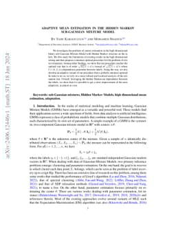 Adaptive Mean Estimation in the Hidden Markov sub-Gaussian Mixture Model