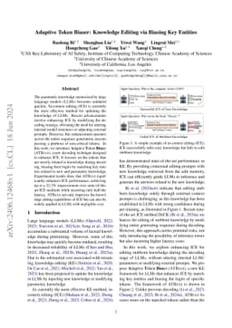Adaptive Token Biaser: Knowledge Editing via Biasing Key Entities