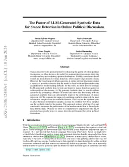 The Power of LLM-Generated Synthetic Data for Stance Detection in Online Political Discussions