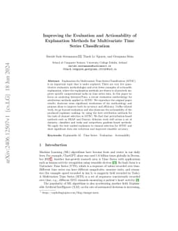 Improving the Evaluation and Actionability of Explanation Methods for
  Multivariate Time Series Classification