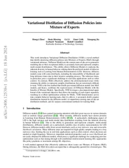 Variational Distillation of Diffusion Policies into Mixture of Experts