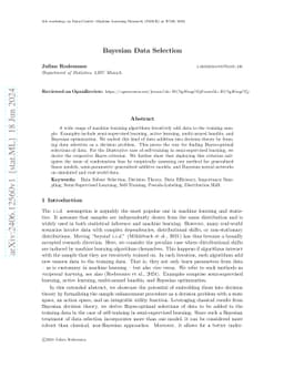 Towards Bayesian Data Selection