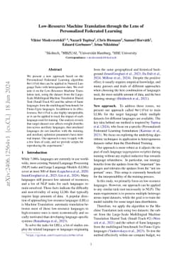 Low-Resource Machine Translation through the Lens of Personalized
  Federated Learning