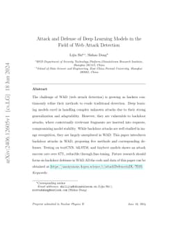 Attack and Defense of Deep Learning Models in the Field of Web Attack
  Detection