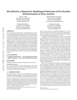 EUvsDisinfo: A Dataset for Multilingual Detection of Pro-Kremlin
  Disinformation in News Articles