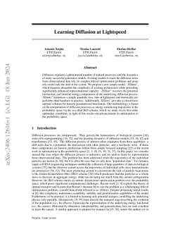 Learning Diffusion at Lightspeed