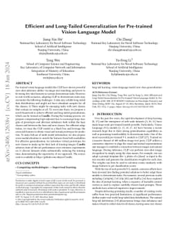 Efficient and Long-Tailed Generalization for Pre-trained Vision-Language
  Model