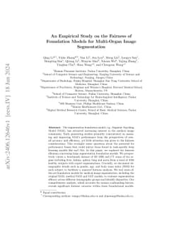 An Empirical Study on the Fairness of Foundation Models for Multi-Organ
  Image Segmentation