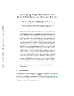 Transforming Surgical Interventions with Embodied Intelligence for
  Ultrasound Robotics