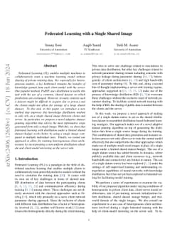 Federated Learning with a Single Shared Image