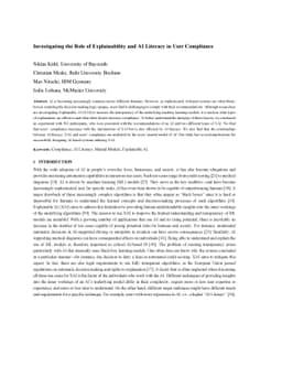 Investigating the Role of Explainability and AI Literacy in User
  Compliance