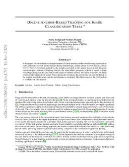 Online Anchor-based Training for Image Classification Tasks
