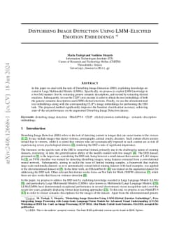 Disturbing Image Detection Using LMM-Elicited Emotion Embeddings
