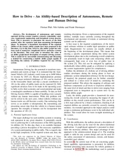How to Drive -- An Ability-based Description of Autonomous, Remote and
  Human Driving