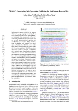 MAGIC: Generating Self-Correction Guideline for In-Context Text-to-SQL